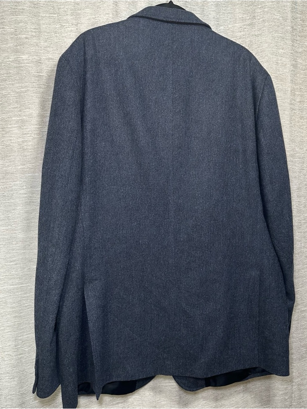 Quintessential Rizzo Blue Herringbone Wool Cashmere Sport Coat Blazer Men’s 48L - Picture 10 of 13
